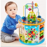 Cub din lemn  8 in 1 multifunctional Wooden Activity Cube